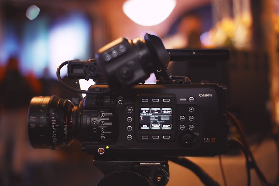 Professional wedding videographer camera setup